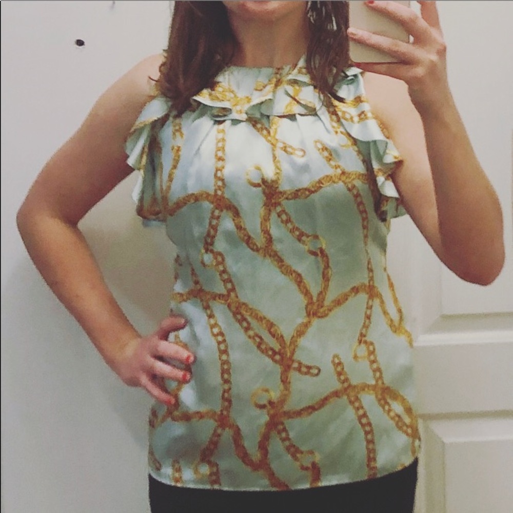 Milly of New York Teal Rooe Blouse